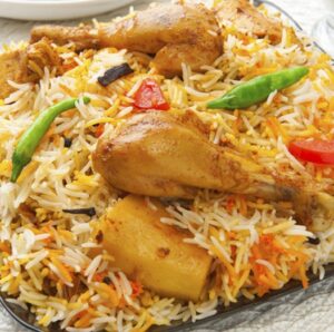Chicken Biryani (Made with large basmati rice)