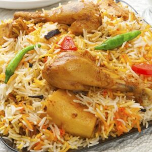 Chicken Biryani (Made with large basmati rice)